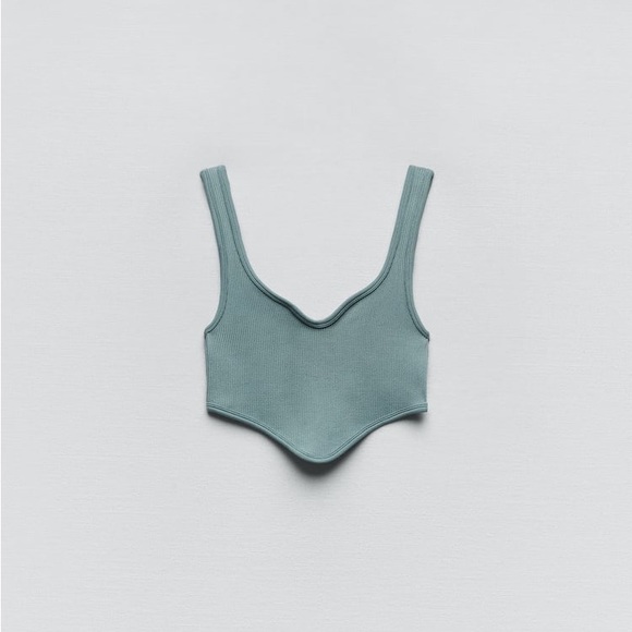 Zara Blue Gray Seamless Corset Top - Picture 14 of 16